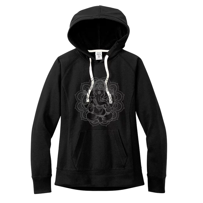 Ganesha Mandala Hindu God Hinduism Yoga Spiritual Gift Women's Fleece Hoodie