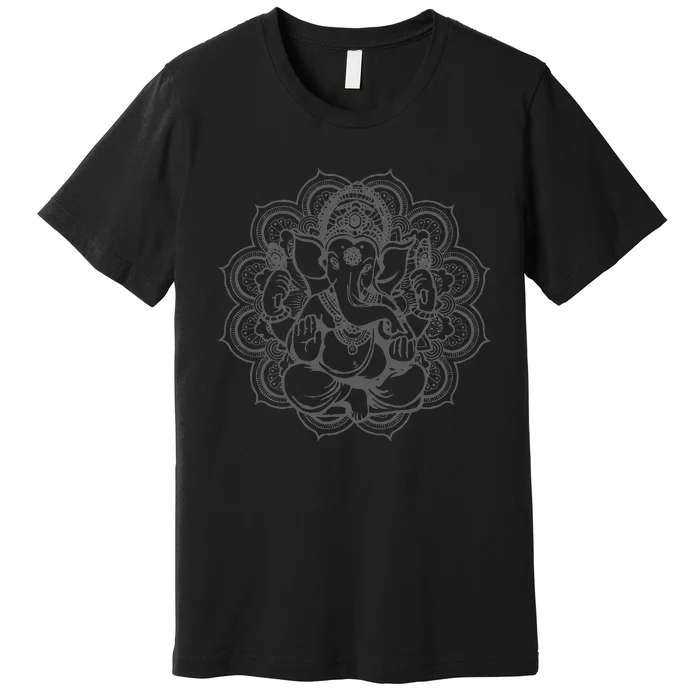 Ganesha Mandala Hindu God Hinduism Yoga Spiritual Gift Premium T-Shirt