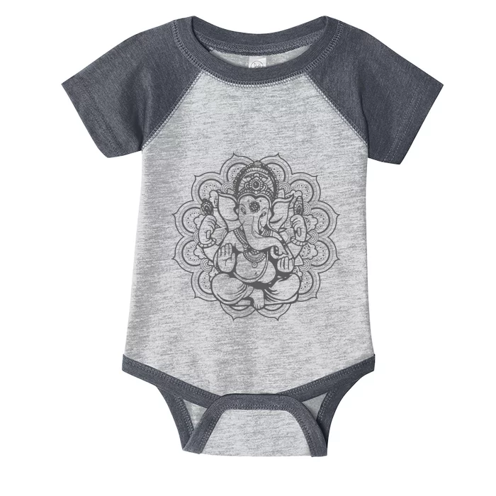 Ganesha Mandala Hindu God Hinduism Yoga Spiritual Gift Infant Baby Jersey Bodysuit