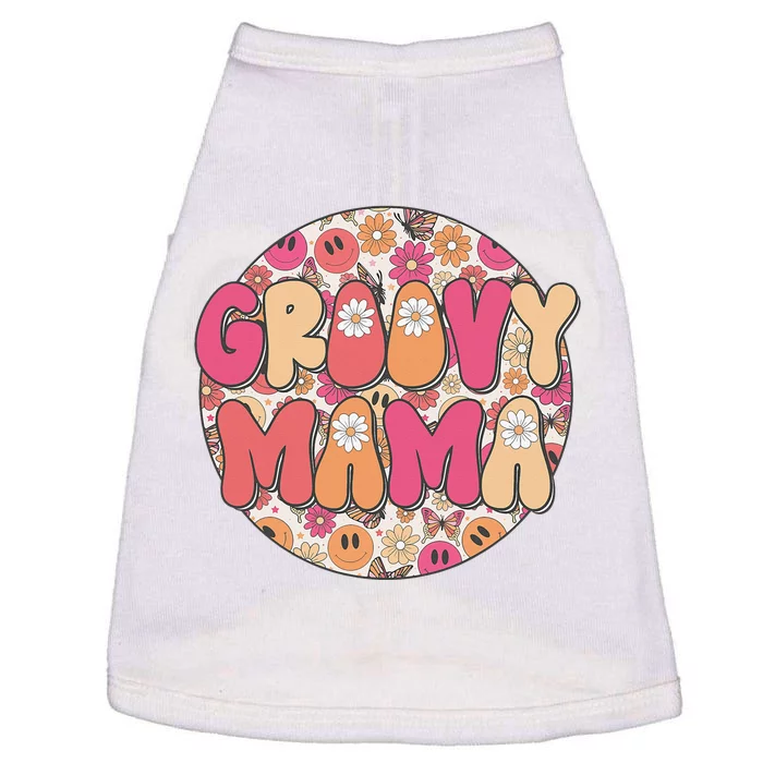 Groovy Mama Hippie Retro Daisy Flower Smile Face Doggie Tank