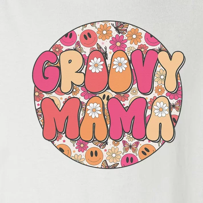 Groovy Mama Hippie Retro Daisy Flower Smile Face Toddler Long Sleeve Shirt