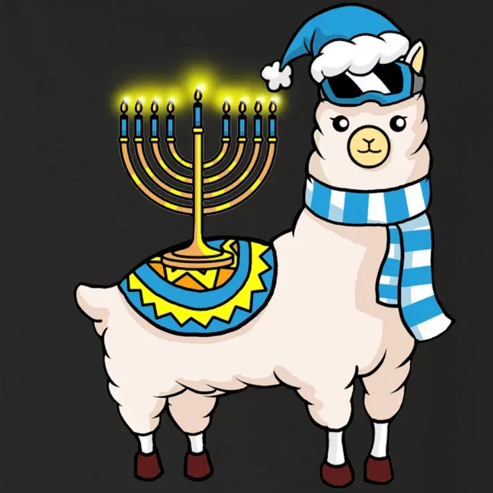 Glowing Menorah Hanukkah Llama Cute Alpaca Chanukah Toddler Long Sleeve Shirt