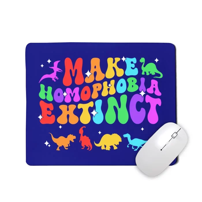 Groovy Make Homophobia Extinct Pride Lgbt Rainbow Dinosaur Gift Mousepad