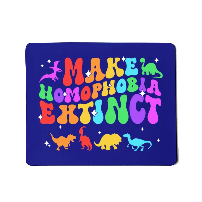 Groovy Make Homophobia Extinct Pride Lgbt Rainbow Dinosaur Gift Mousepad