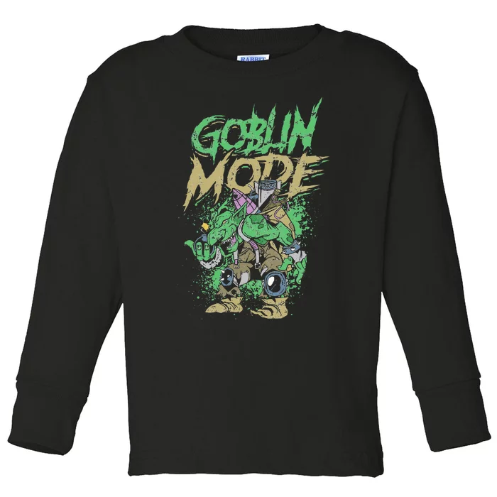 Goblin Mode Horror Halloween Toddler Long Sleeve Shirt