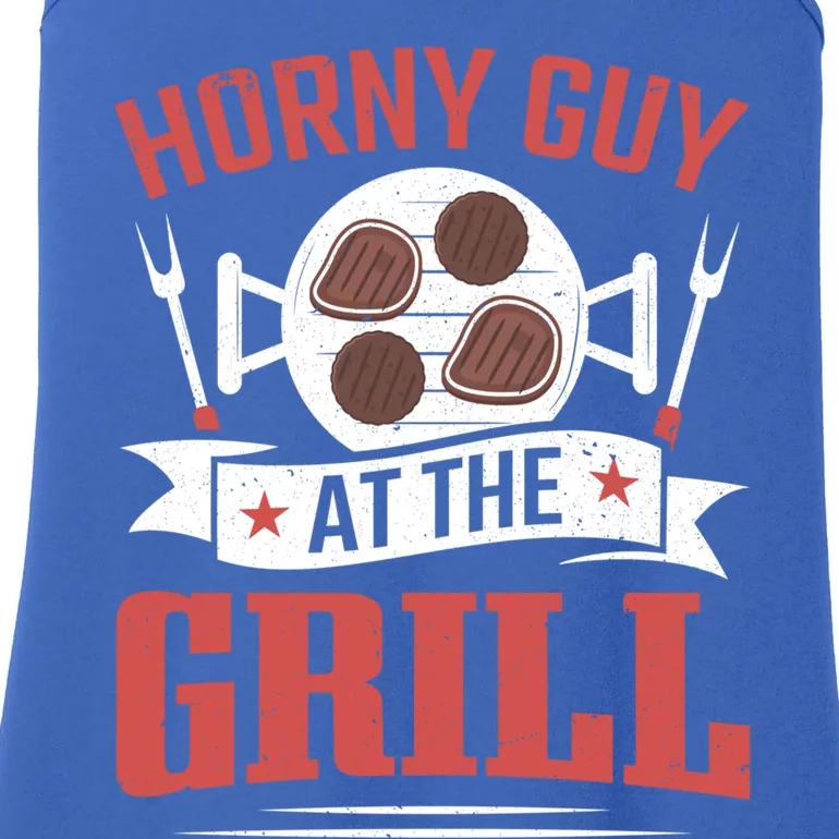 Griller My Horny Guy At The Grill Grilling Smoker Bbq Gift Ladies Essential Tank