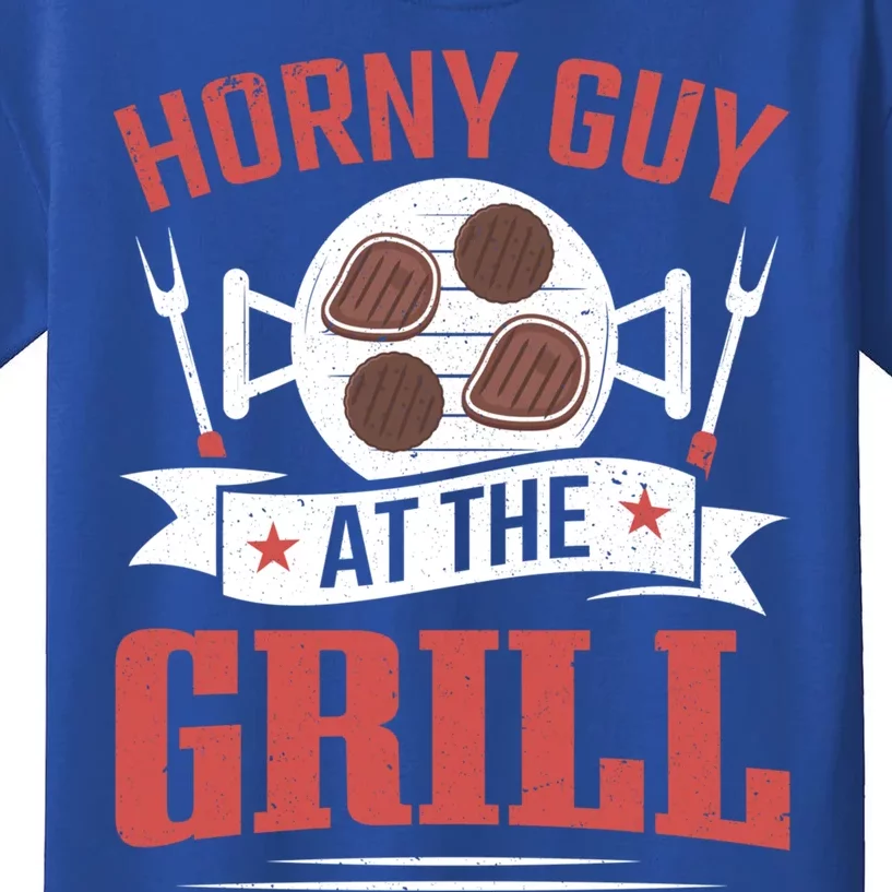 Griller My Horny Guy At The Grill Grilling Smoker Bbq Gift Kids T-Shirt