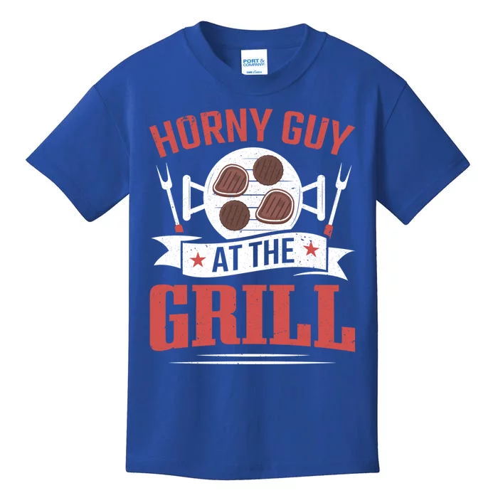 Griller My Horny Guy At The Grill Grilling Smoker Bbq Gift Kids T-Shirt