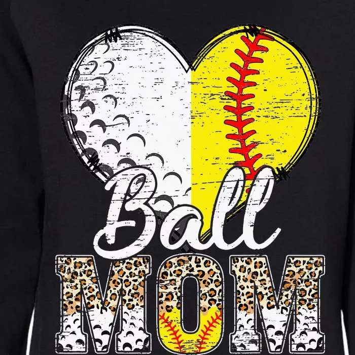 Golf Mom Heart Softball Mama Leopard Sport Mother's Day Womens California Wash Sweatshirt