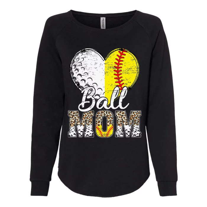 Golf Mom Heart Softball Mama Leopard Sport Mother's Day Womens California Wash Sweatshirt