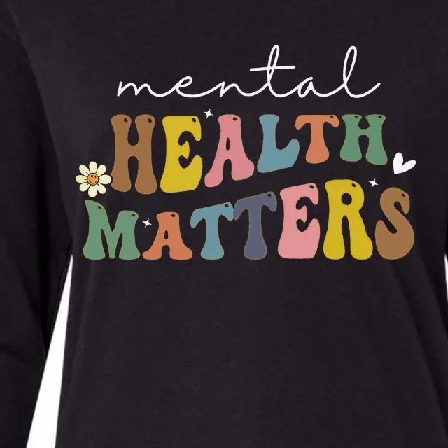 groovy Mental Health Matters Human Brain Illness Awareness Womens Cotton Relaxed Long Sleeve T-Shirt