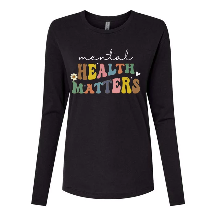 groovy Mental Health Matters Human Brain Illness Awareness Womens Cotton Relaxed Long Sleeve T-Shirt