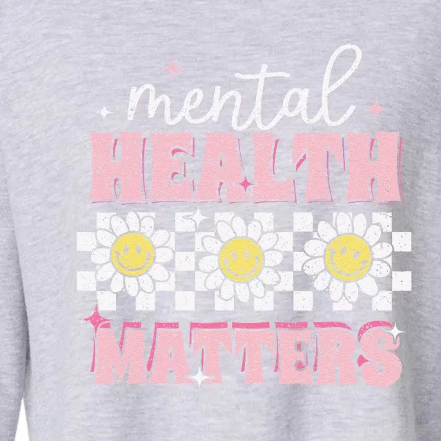 Groovy Mental Health Matters Human Brain Illness Awareness Cropped Pullover Crew