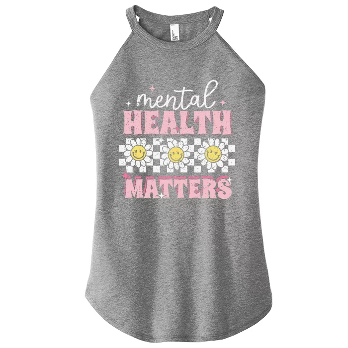 Groovy Mental Health Matters Human Brain Illness Awareness Women’s Perfect Tri Rocker Tank