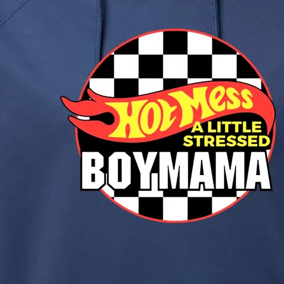 Gift Mama Hot Mess A Little Stressed Mama Meaningful Gift Performance Fleece Hoodie