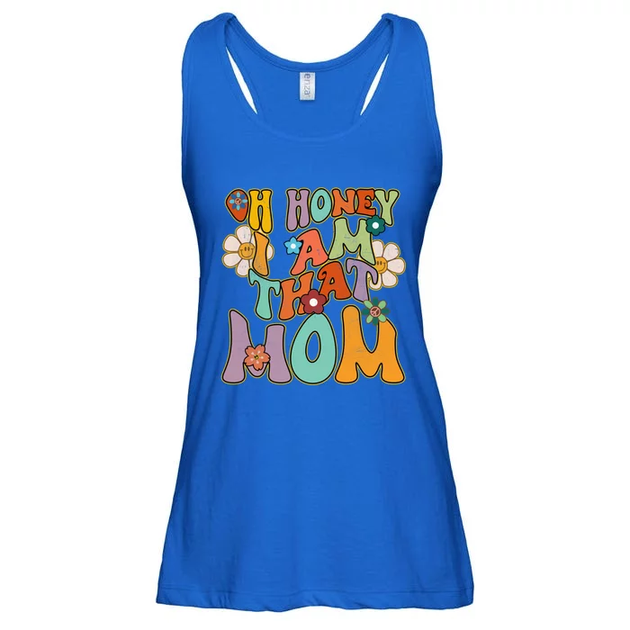 Groovy Mother Hippie Flower Oh Honey I Am That Mom Gift Ladies Essential Flowy Tank