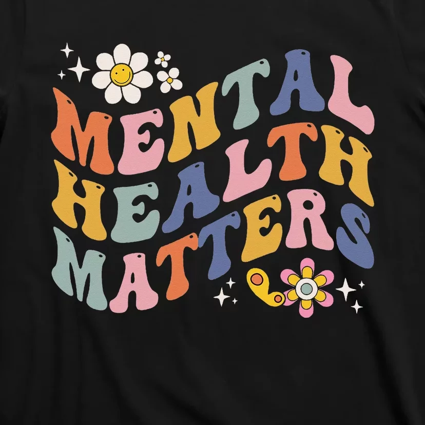 Groovy Mental Health Matters Human Brain Illness Awareness T-Shirt