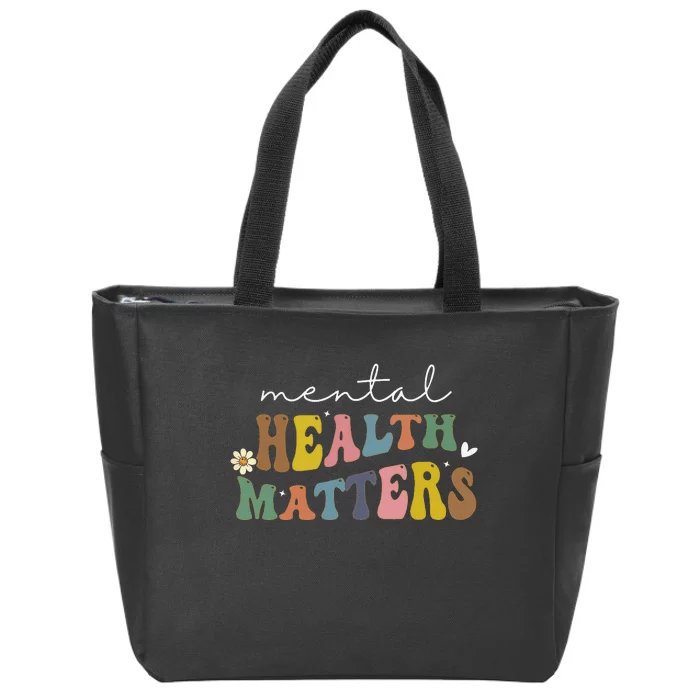 groovy Mental Health Matters Human Brain Illness Awareness Zip Tote Bag