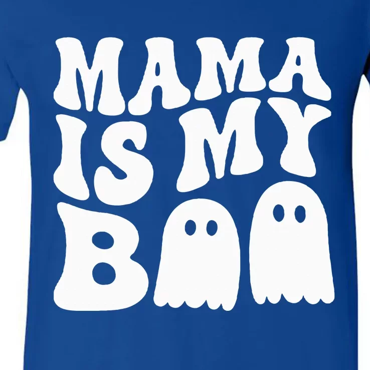 Groovy Mama Is My Boo Halloween V-Neck T-Shirt