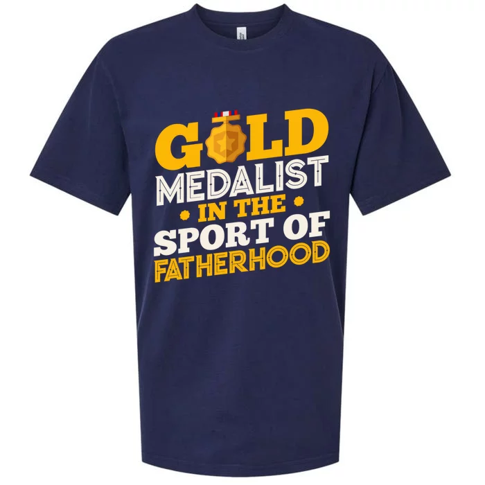 Gold Medalist In The Sport Of Fatherhood Gift Sueded Cloud Jersey T-Shirt