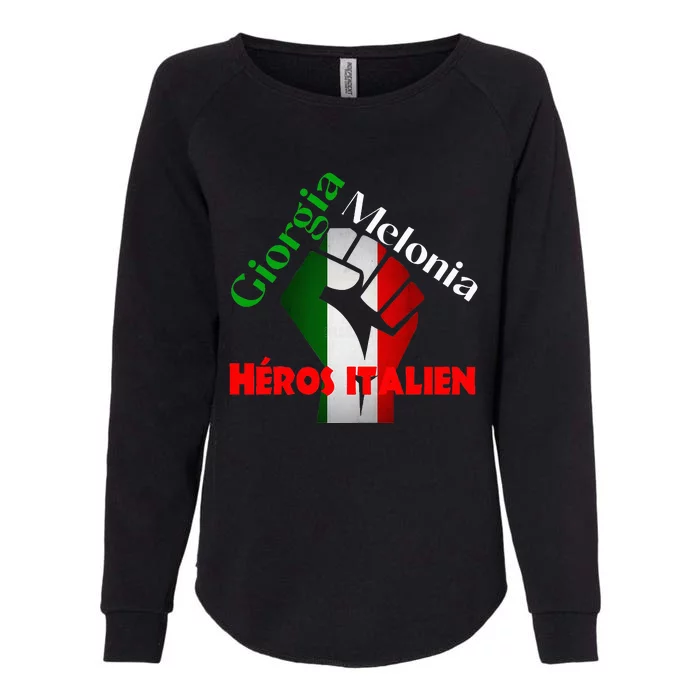 Georgia Meloni Italian Hero Womens California Wash Sweatshirt