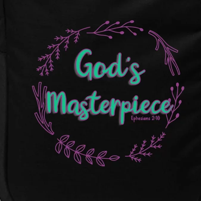 God's Masterpiece In Wreath Leaves Funny Gift Impact Tech Backpack