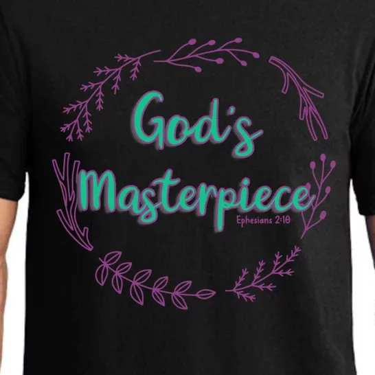 God's Masterpiece In Wreath Leaves Funny Gift Pajama Set