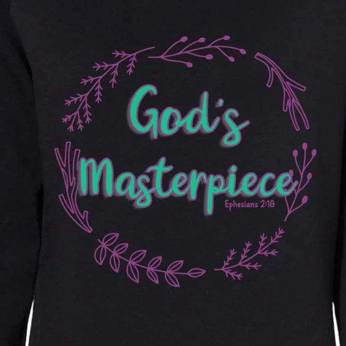 God's Masterpiece In Wreath Leaves Funny Gift Womens California Wash Sweatshirt