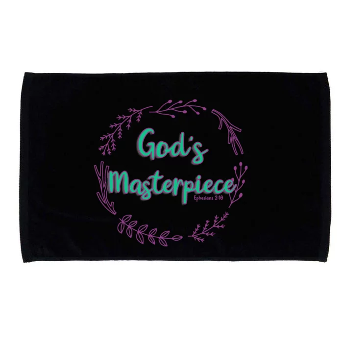 God's Masterpiece In Wreath Leaves Funny Gift Microfiber Hand Towel