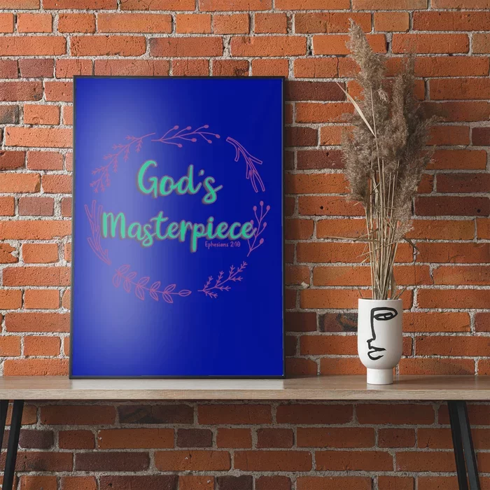 God's Masterpiece In Wreath Leaves Funny Gift Poster