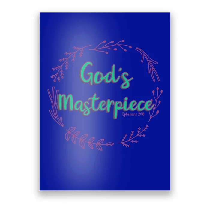 God's Masterpiece In Wreath Leaves Funny Gift Poster