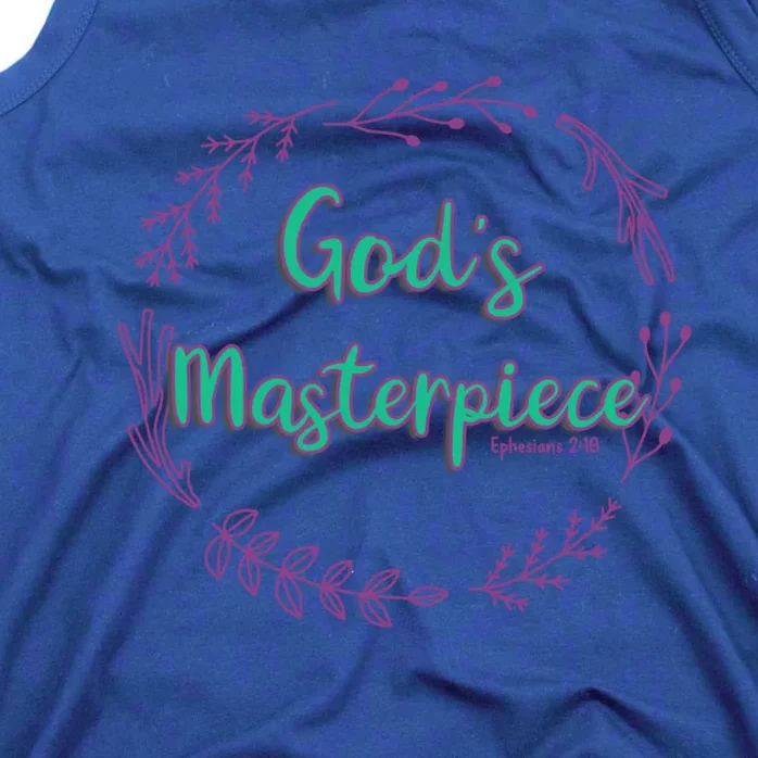 God's Masterpiece In Wreath Leaves Funny Gift Tank Top