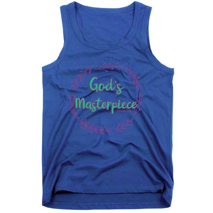 God's Masterpiece In Wreath Leaves Funny Gift Tank Top