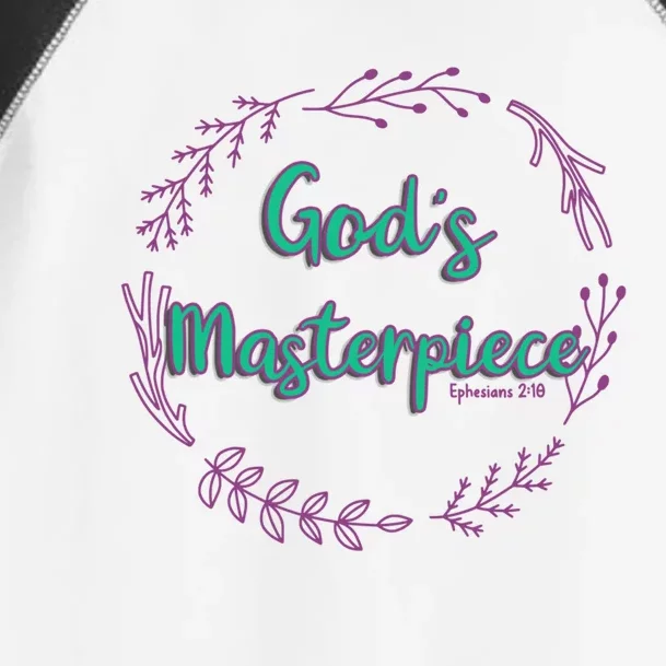 God's Masterpiece In Wreath Leaves Funny Gift Toddler Fine Jersey T-Shirt