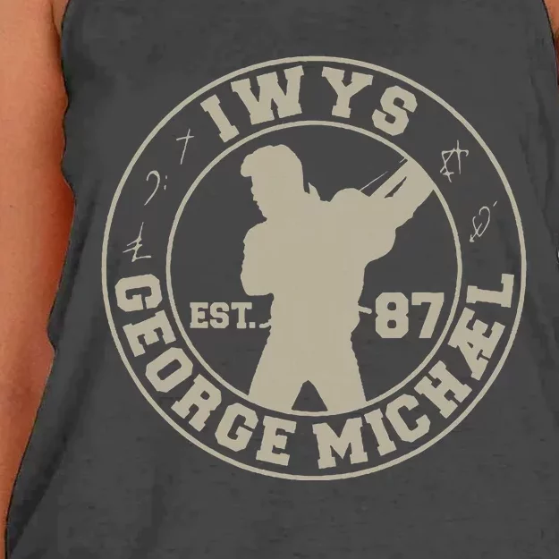 George Michael Iwys Alternative Crest Women's Knotted Racerback Tank