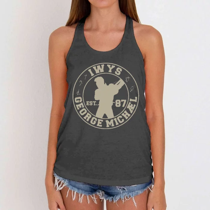 George Michael Iwys Alternative Crest Women's Knotted Racerback Tank