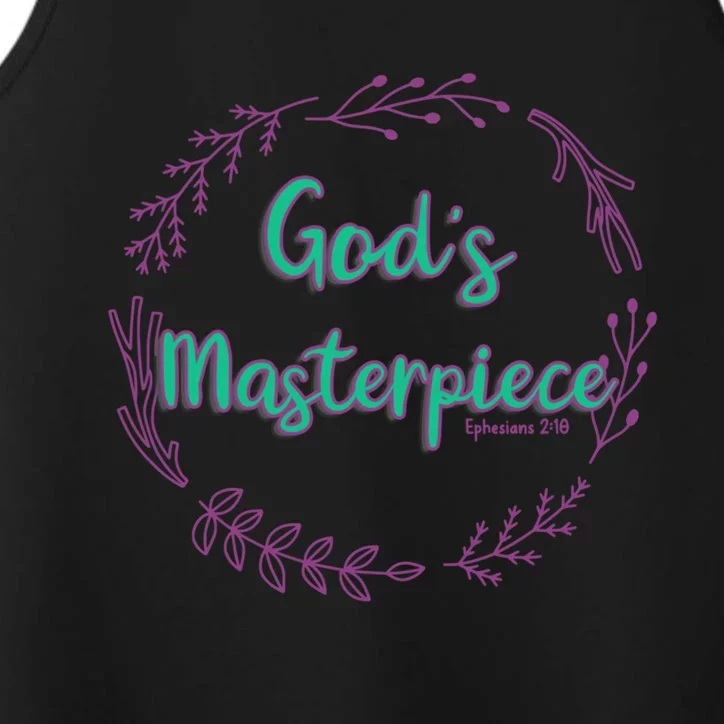 God's Masterpiece In Wreath Leaves Gift Performance Tank