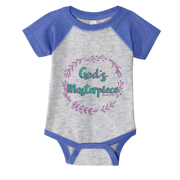 God's Masterpiece In Wreath Leaves Gift Infant Baby Jersey Bodysuit