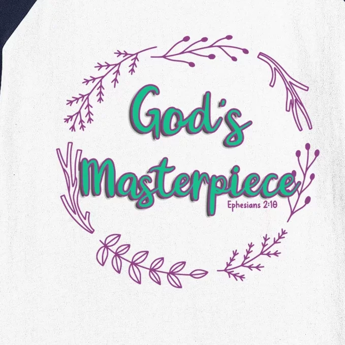 God's Masterpiece In Wreath Leaves Gift Baseball Sleeve Shirt