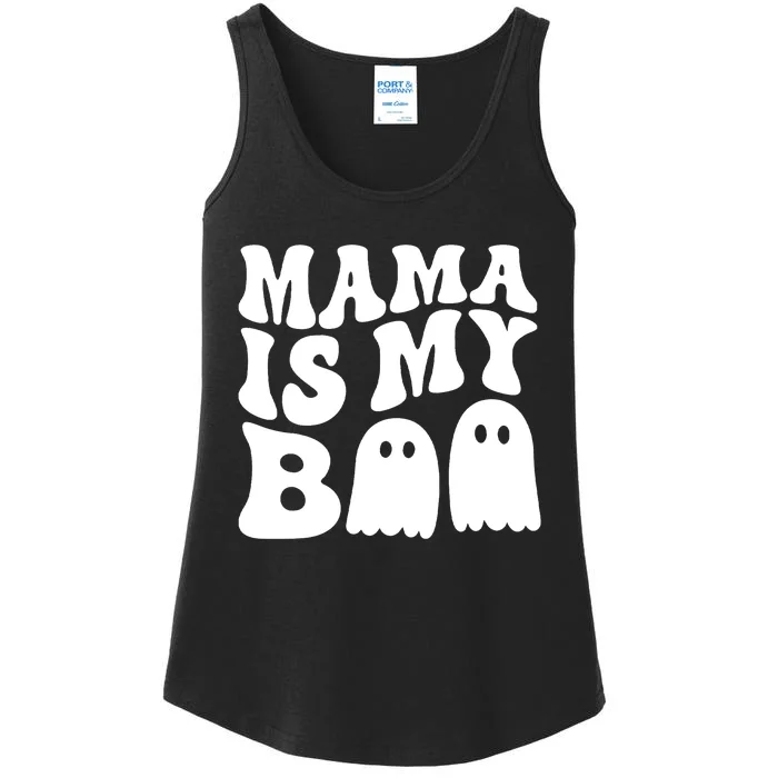 Groovy Mama Is My Boo Halloween Ladies Essential Tank