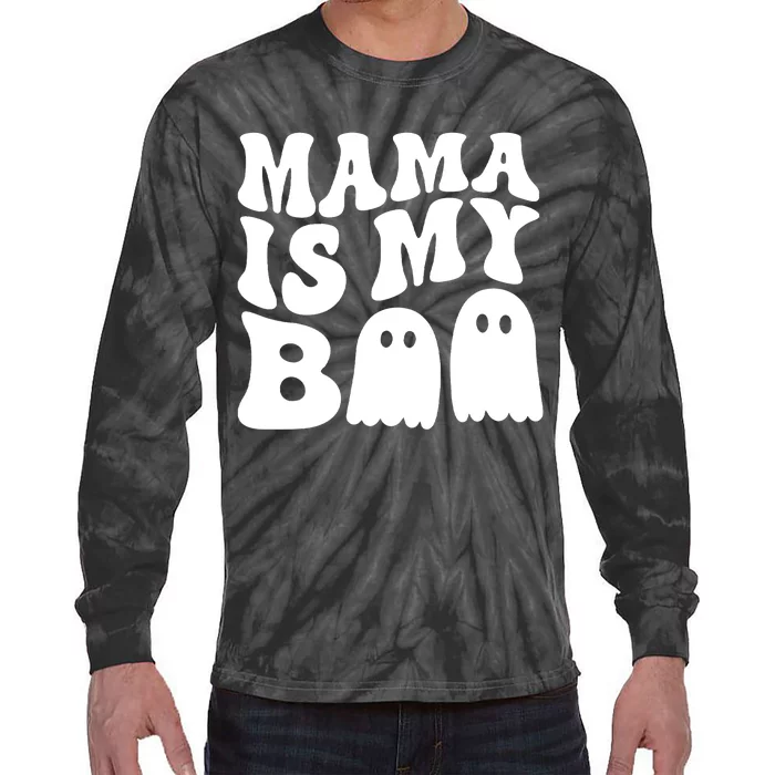 Groovy Mama Is My Boo Halloween Tie-Dye Long Sleeve Shirt