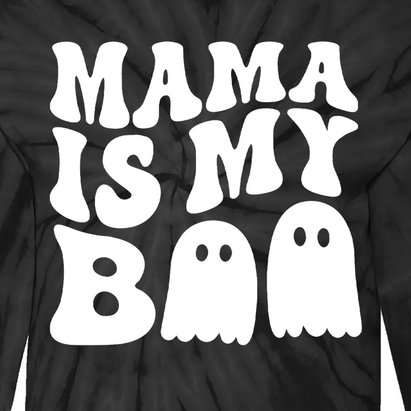 Groovy Mama Is My Boo Halloween Tie-Dye Long Sleeve Shirt