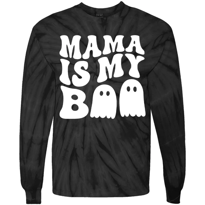 Groovy Mama Is My Boo Halloween Tie-Dye Long Sleeve Shirt