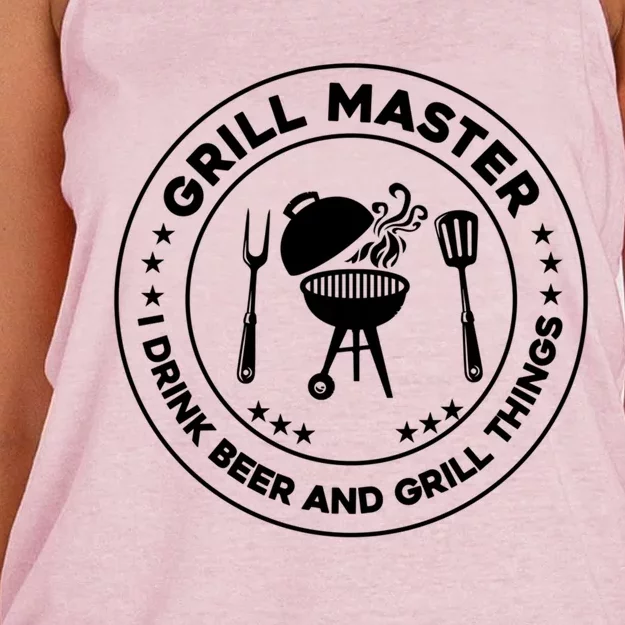 Grill Master I Beer And I Grill Things Barbecue Bbq Funny Gift Women's Knotted Racerback Tank