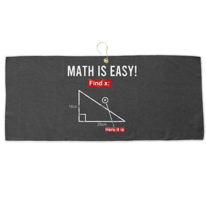 Geometry Math Is Easy Find X Here It Is Triangle Large Microfiber Waffle Golf Towel