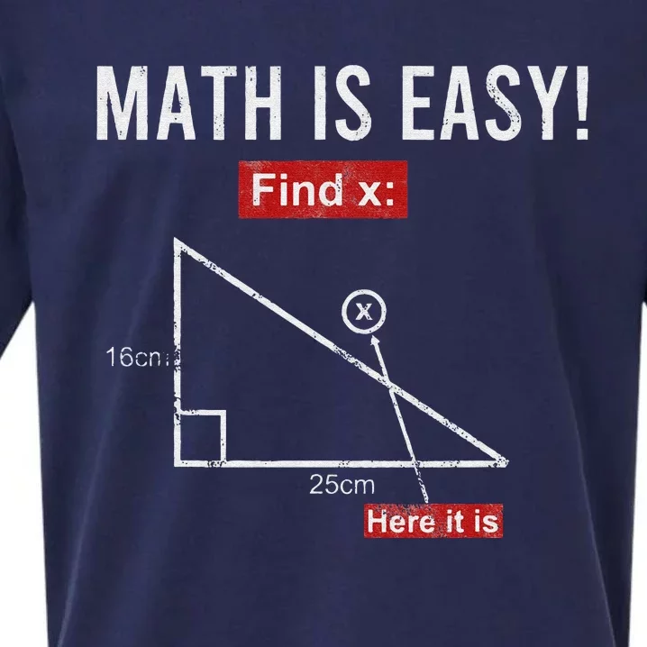 Geometry Math Is Easy Find X Here It Is Triangle Sueded Cloud Jersey T-Shirt