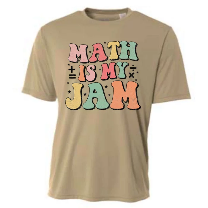 Groovy Math Is My Jam First Day Back To School Math Teachers Cooling Performance Crew T-Shirt