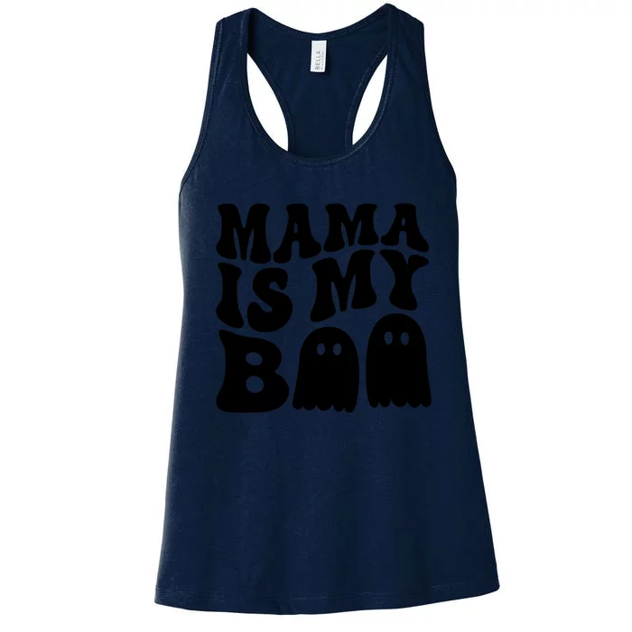 Groovy Mama Is My Boo Ghost Halloween Costume Women's Racerback Tank