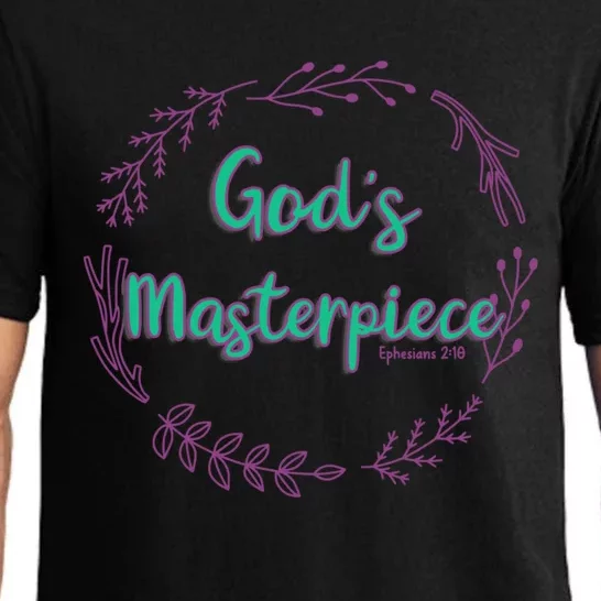 God's Masterpiece In Wreath Leaves Cute Gift Pajama Set