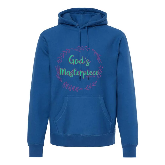 God's Masterpiece In Wreath Leaves Cute Gift Premium Hoodie